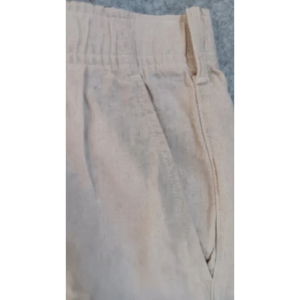 GAP Linen Blend Shorts XXL Tan Elastic Waist Summer Casual Lightweight